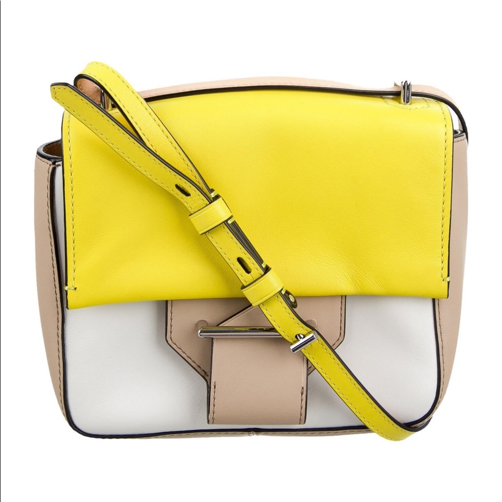 Reed Krakoff standard shoulder bag yellow white cream small